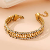 Fashion Gold Inlaid Diamond Adjustable Bracelet For Women