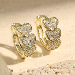 High-end Classic Earrings With A Double-row Full Diamond Design