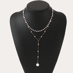 Pearl Double Layer Twin Pearl Necklace