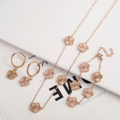 Metal Plum Blossom Sparkling Stainless Steel Electroplated Earrings.Packing list: Earrings* 1pair