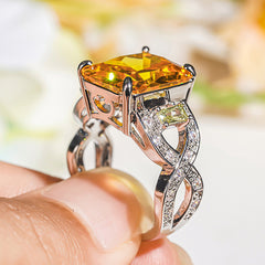 Single Ring With A Bow Design Set In Four-prong Claws