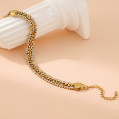 Fashion Gold Inlaid Diamond Adjustable Bracelet For Women