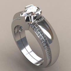 Creative Simulated Diamond Ring Set