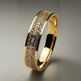 Carved Diamond Encrusted Zirconium Unisex Light Luxury Fashion Ring