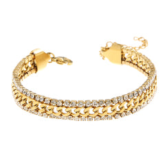 Fashion Gold Inlaid Diamond Adjustable Bracelet For Women