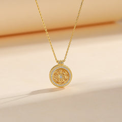 Fashionable And Lucky Eight Treasures Compass Necklace