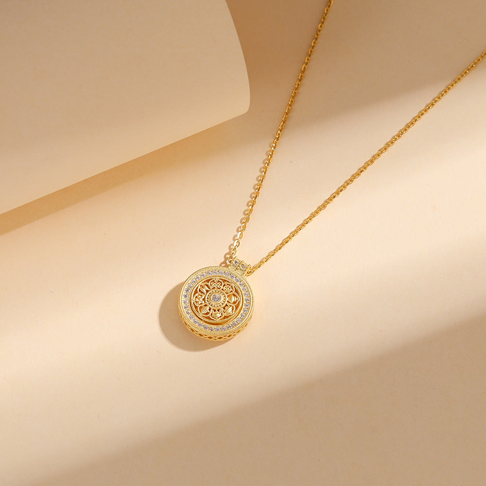 Fashionable And Lucky Eight Treasures Compass Necklace