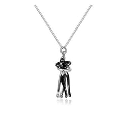Love Hug Couple Necklace- Premium Steel Pendant | Unisex Jewellery