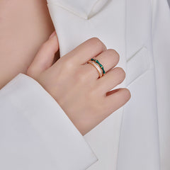 Zircon Bamboo Joint Open Ring Light Luxury Index Finger Ring