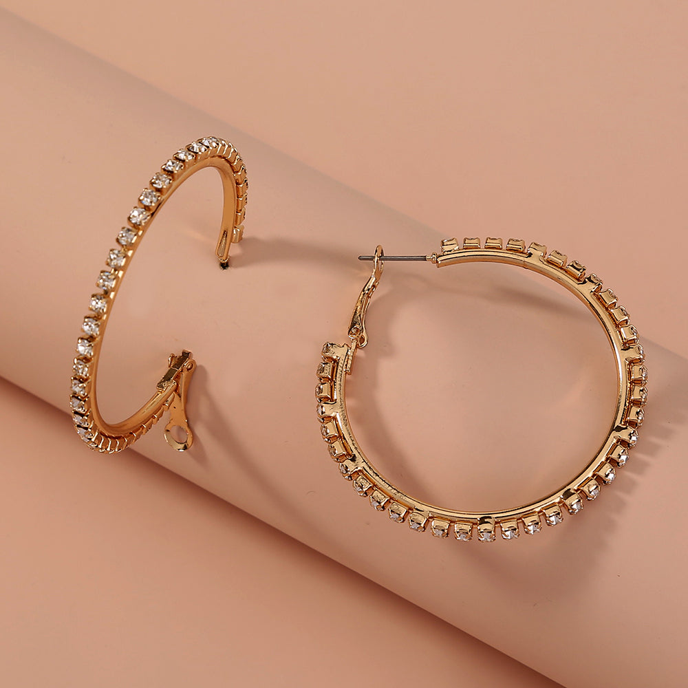 Funky rhinestone hoops, funky earrings