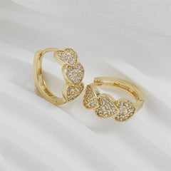 High-end Classic Earrings With A Double-row Full Diamond Design